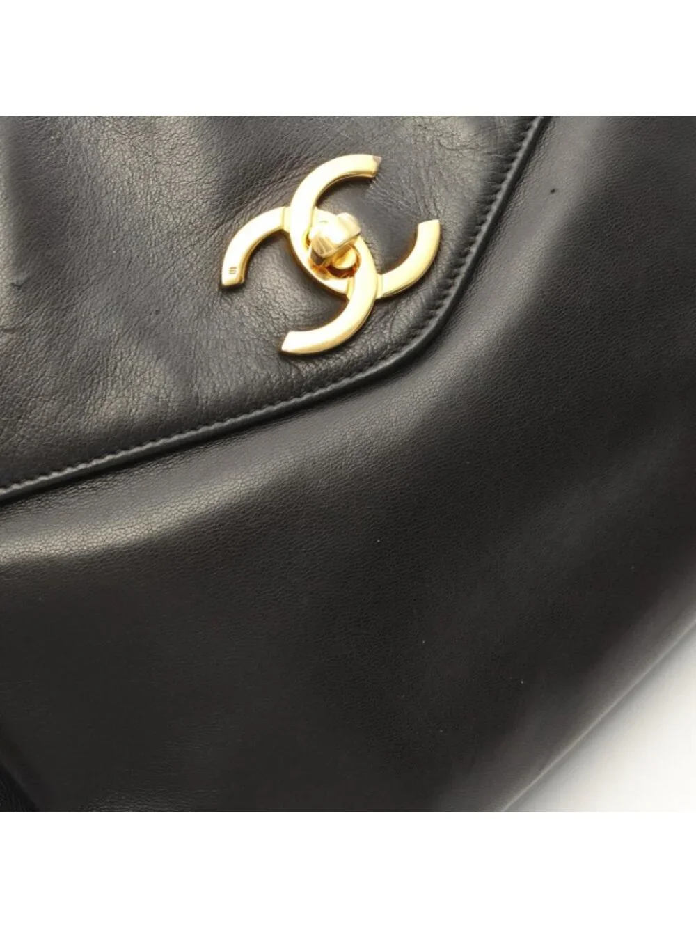 Chanel Tote CC Logo Black Lambskin Shoulder